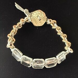 Elegant Gold and blue Crystal Bracelet